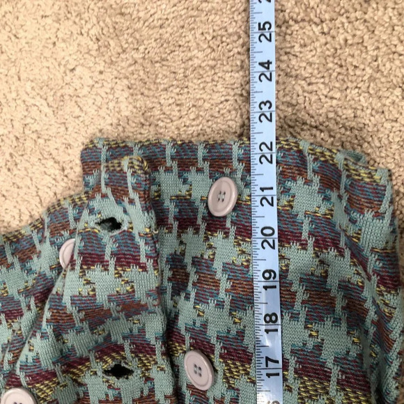 Shu Shu Hounds tooth Blue sweater jacket Size Small - Picture 10 of 10